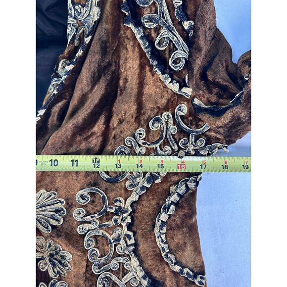 VTG Sandy Starkman Women's S Bronze Velvet Blazer Applique Baroque Bohemian RARE - Picture 9 of 11